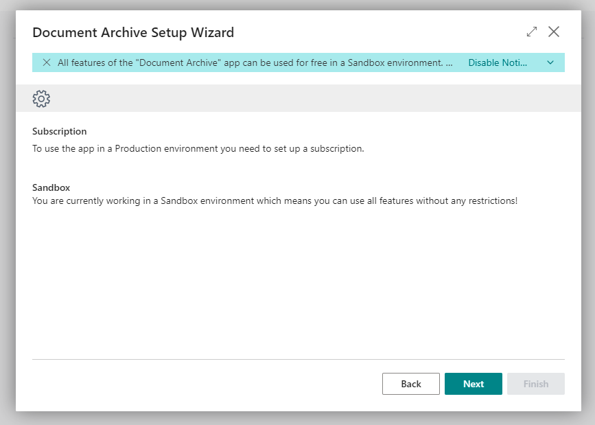 Setup wizard in Production environment