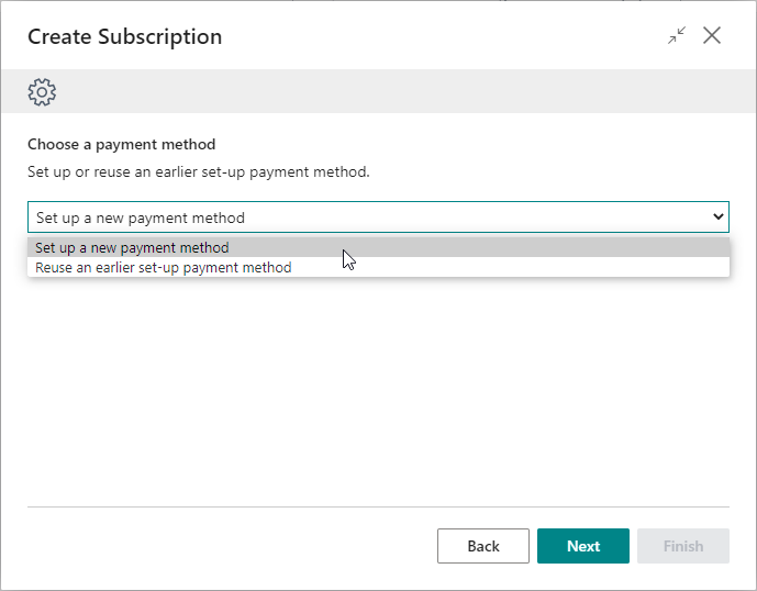 Payment Method Selection in Wizard